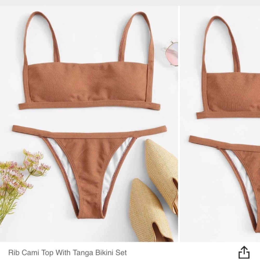SHEIN nude ribbed Bikini set